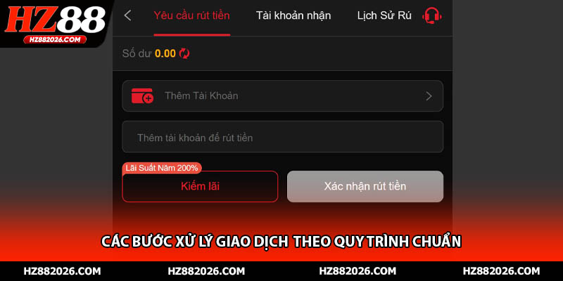 Các bước xử lý giao dịch  theo quy trình chuẩn